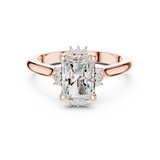 Gold Jewelry L35-123, Radiant center stone, Rose Gold, view 4