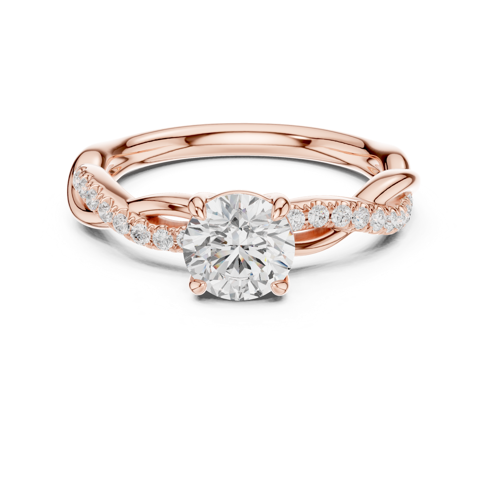 Gold Ring DDLR-641, Rose Gold, view 4