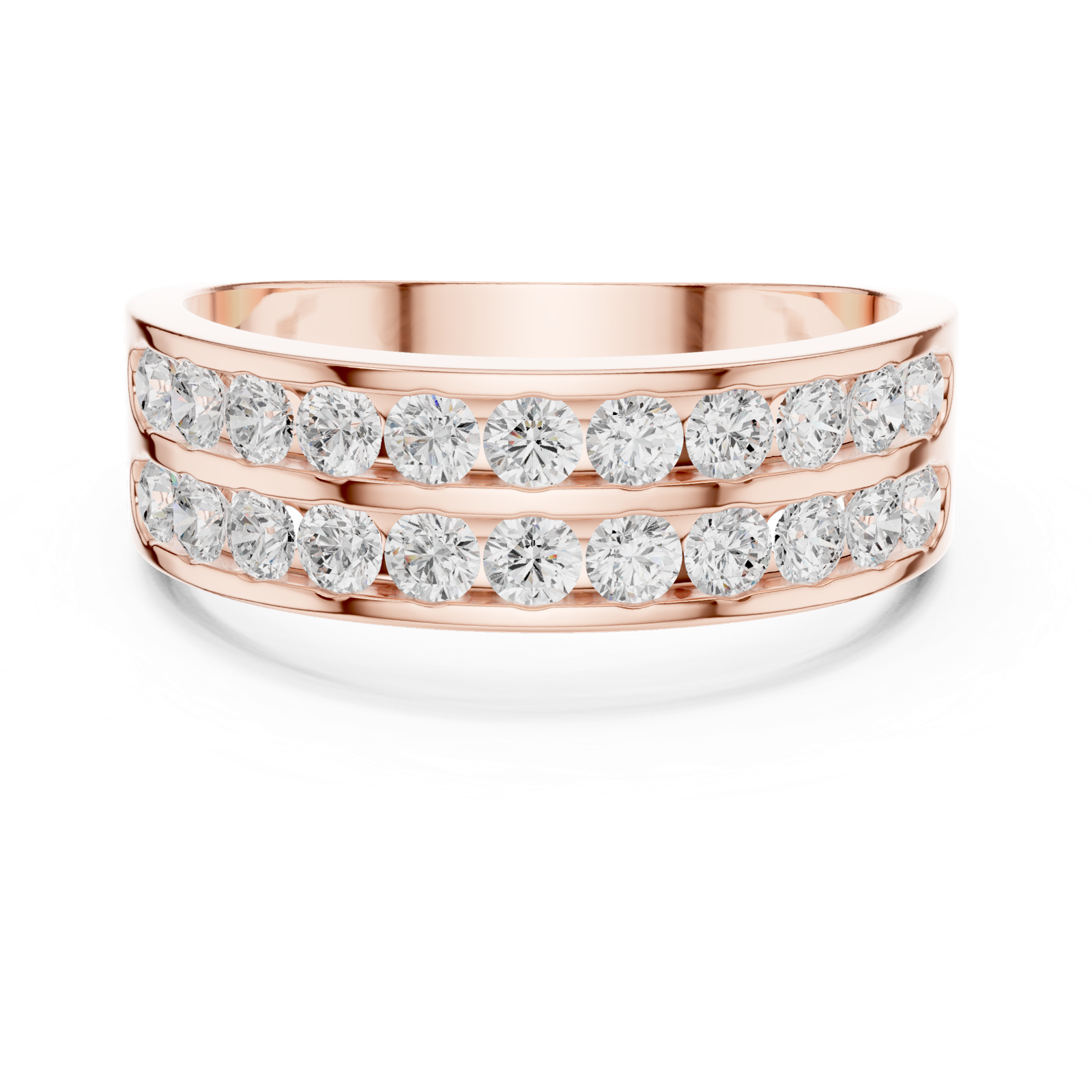 14K Solid Gold Lab Diamond Eternity Ring, Rose Gold, view 4