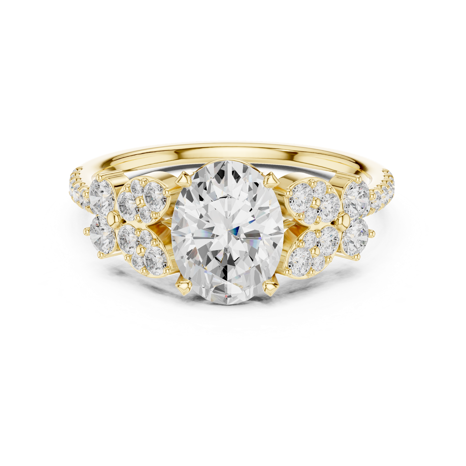 Gold Ring DDLR-1052, Yellow Gold, view 4