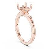 Gold Ring DDLR-032, Asscher center stone, Rose Gold, view 1