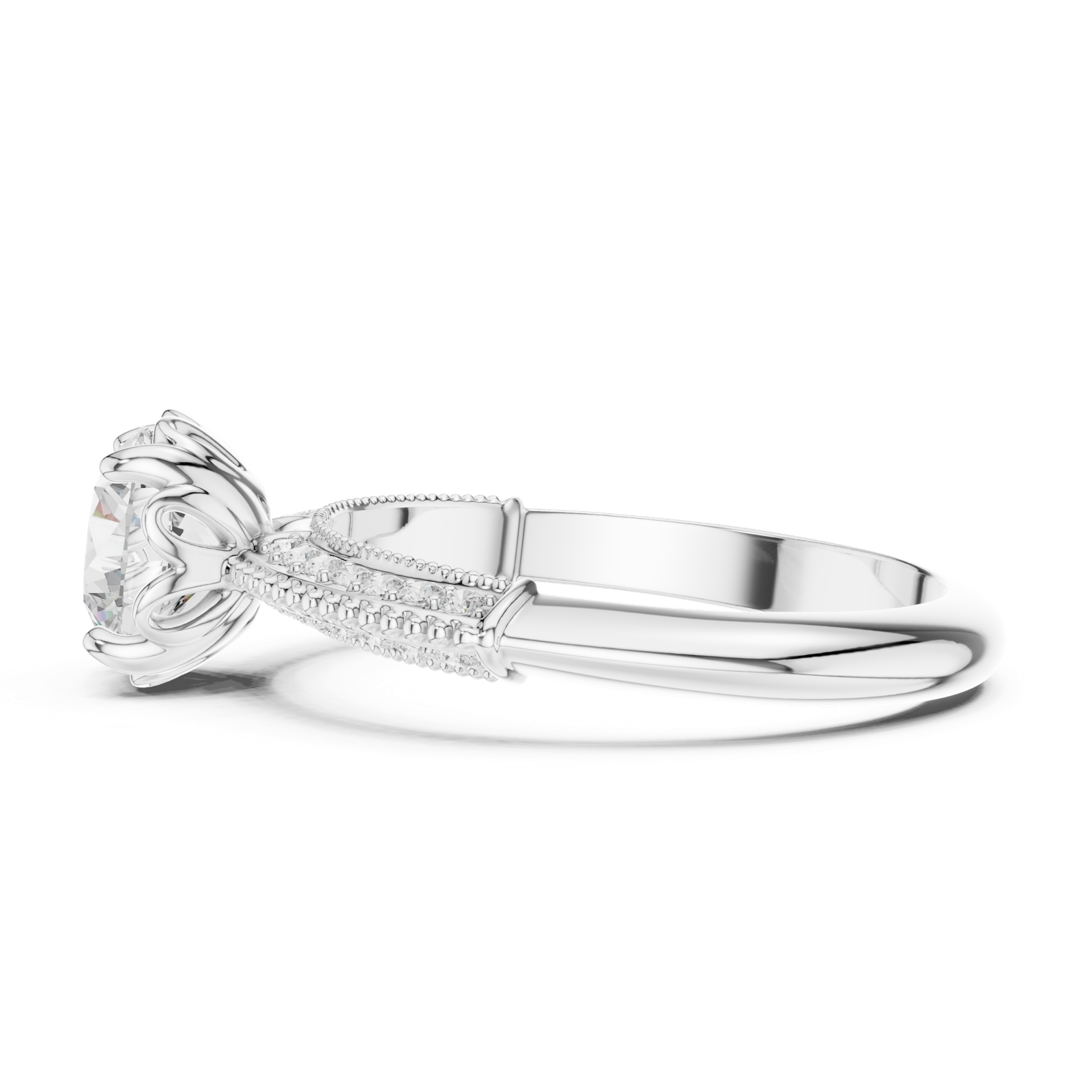 Gold Ring DDLR-685, White Gold, view 3