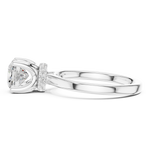 Gold Ring DDLR-176, Cushion center stone, White Gold, view 3