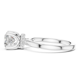 Gold Ring DDLR-176, Cushion center stone, White Gold, view 3