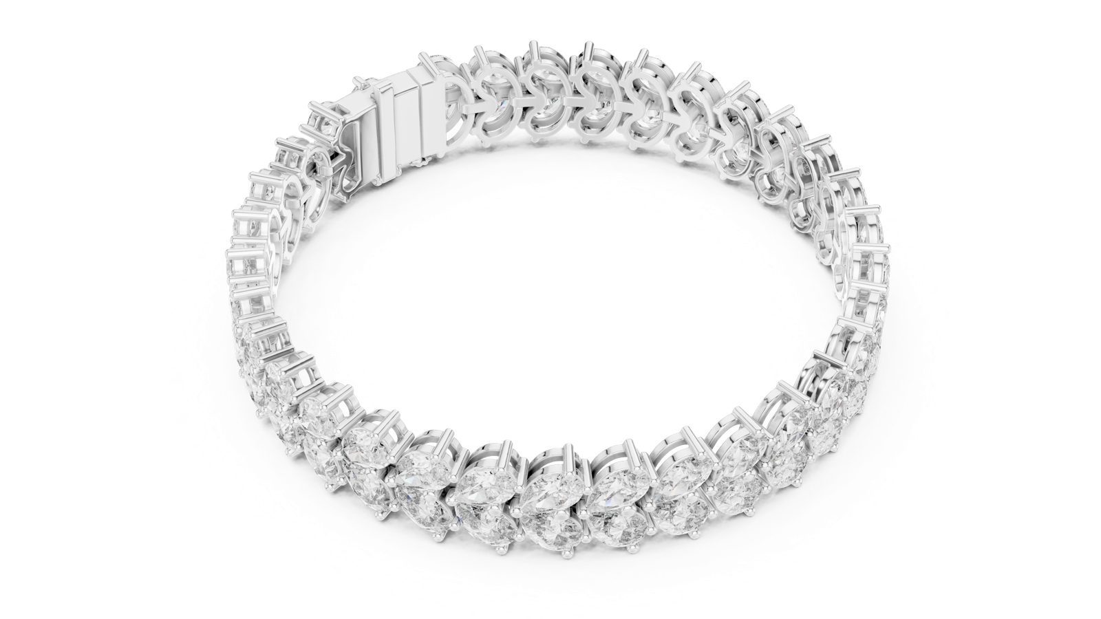 Gold Bracelet GLBR-0027, White Gold, view 2