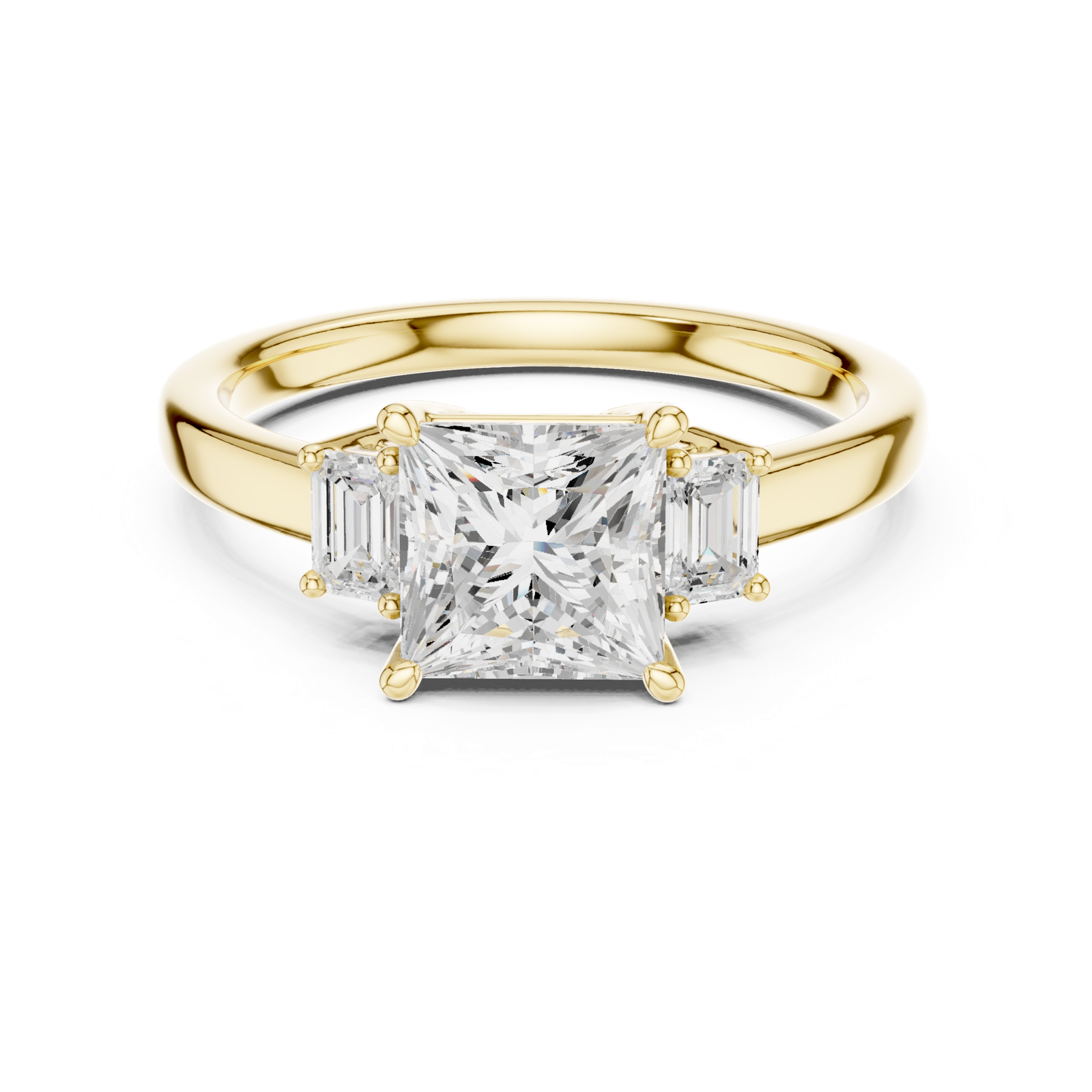 Gold Ring DDLR-038, Pear center stone, Yellow Gold, view 4