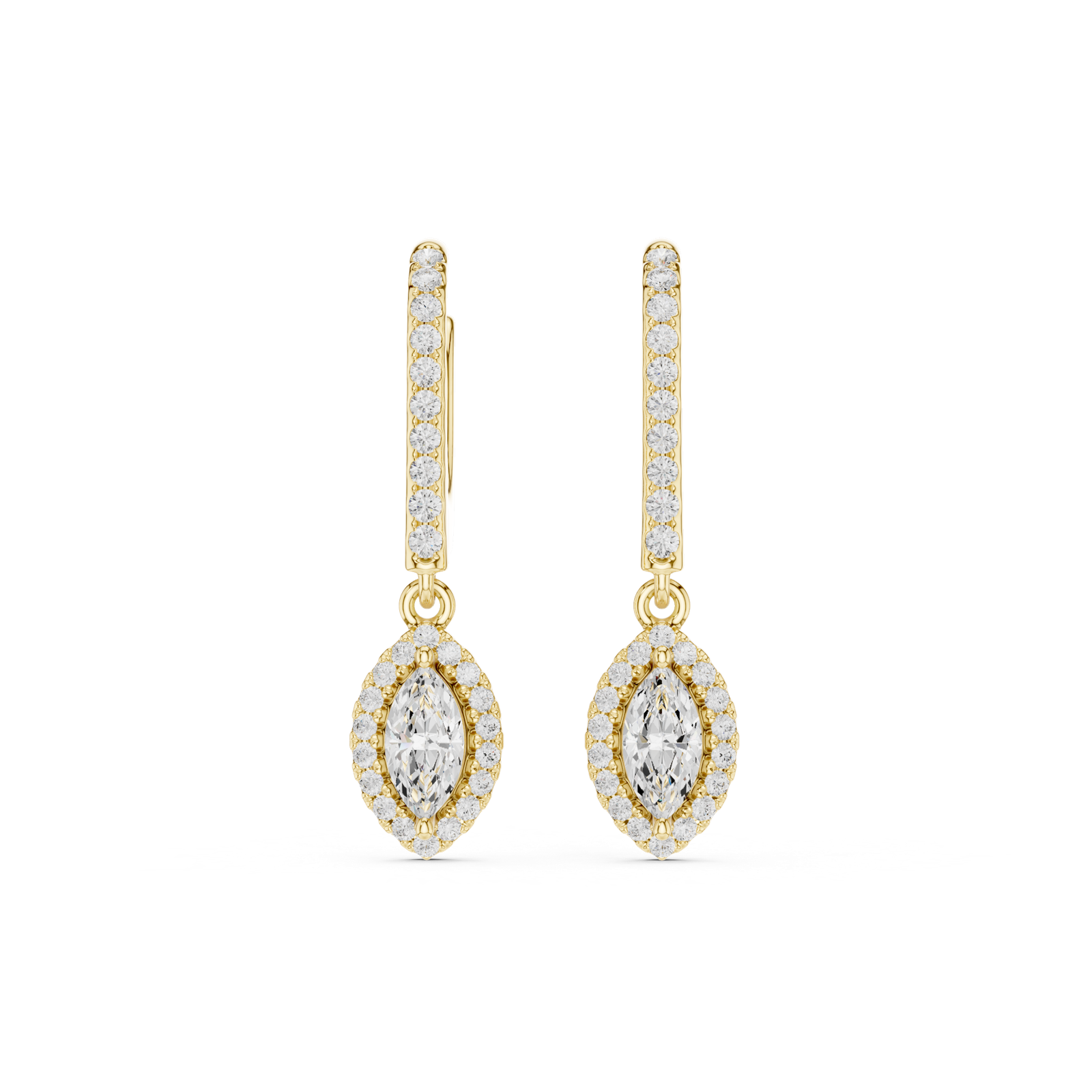 Gold Jewelry DDER-034, Marquise center stone, Yellow Gold, view 4