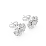 Gold Earrings 9-10097E, White Gold, view 2