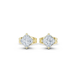 14K Solid Gold Lab Diamond Stud Earrings, Yellow Gold