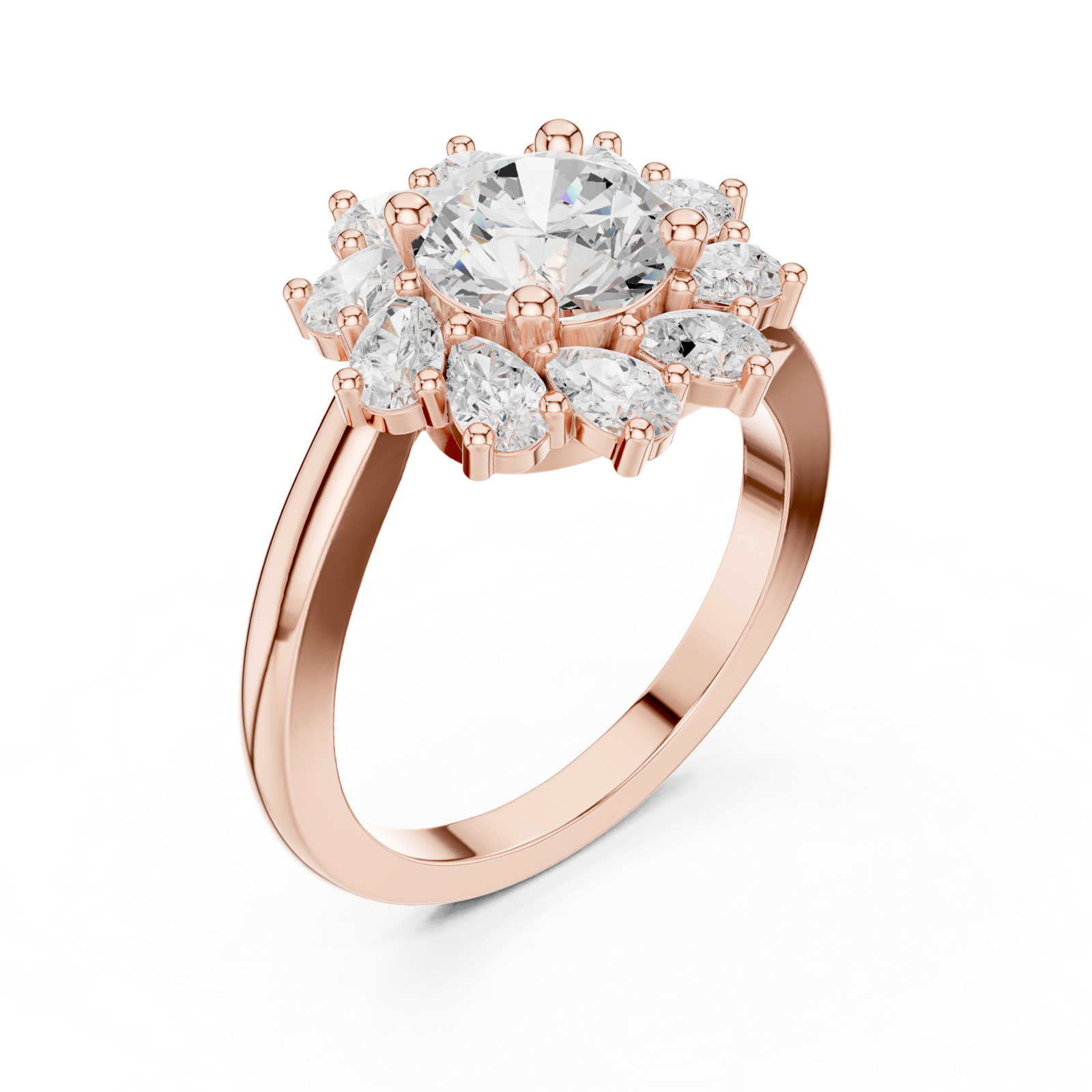 Gold Ring DDLR-405, Rose Gold, view 2