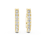 14K Solid Gold Lab Diamond Huggie Earrings, Yellow Gold
