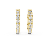14K Solid Gold Lab Diamond Huggie Earrings, Yellow Gold