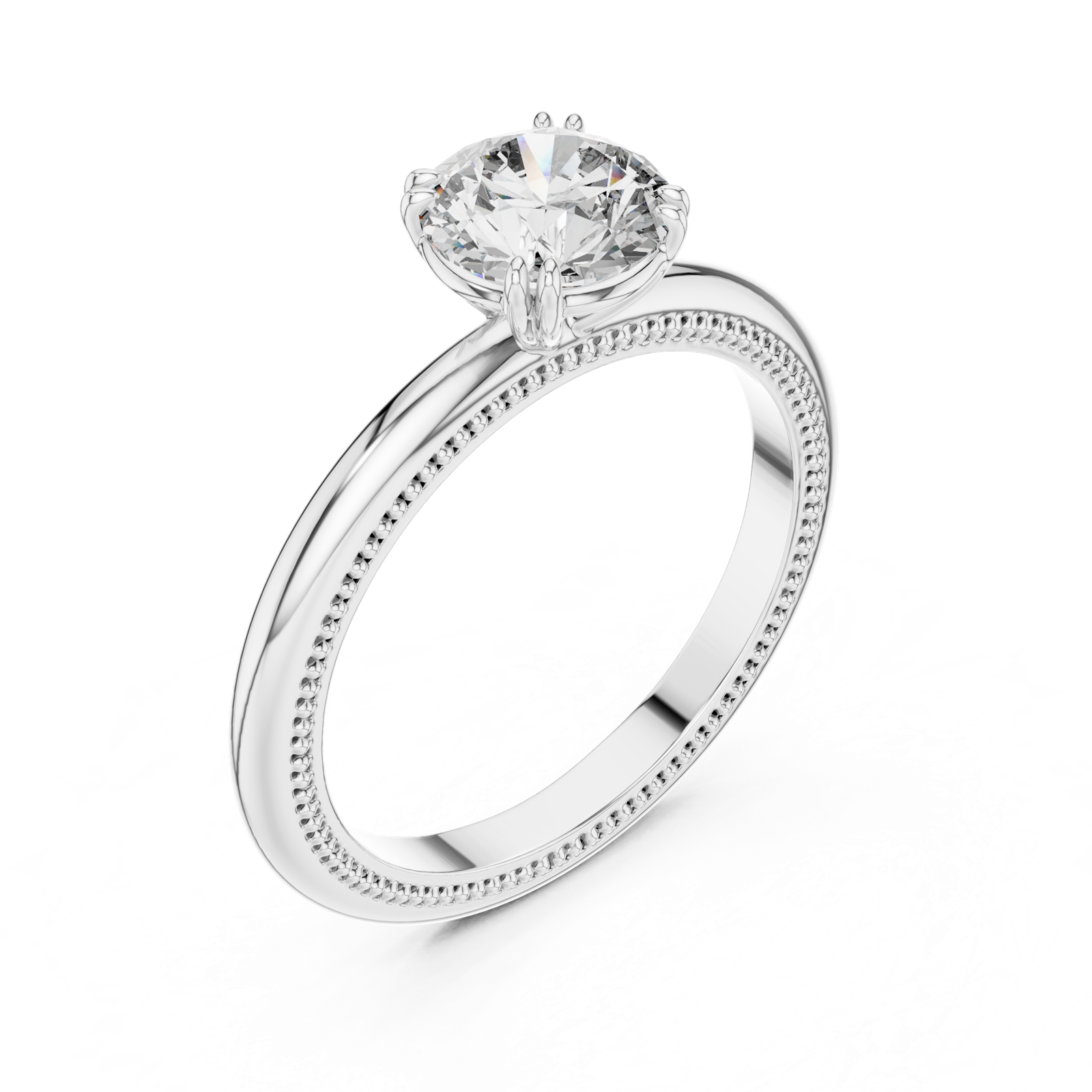 Gold Ring LR-0016, White Gold, view 2