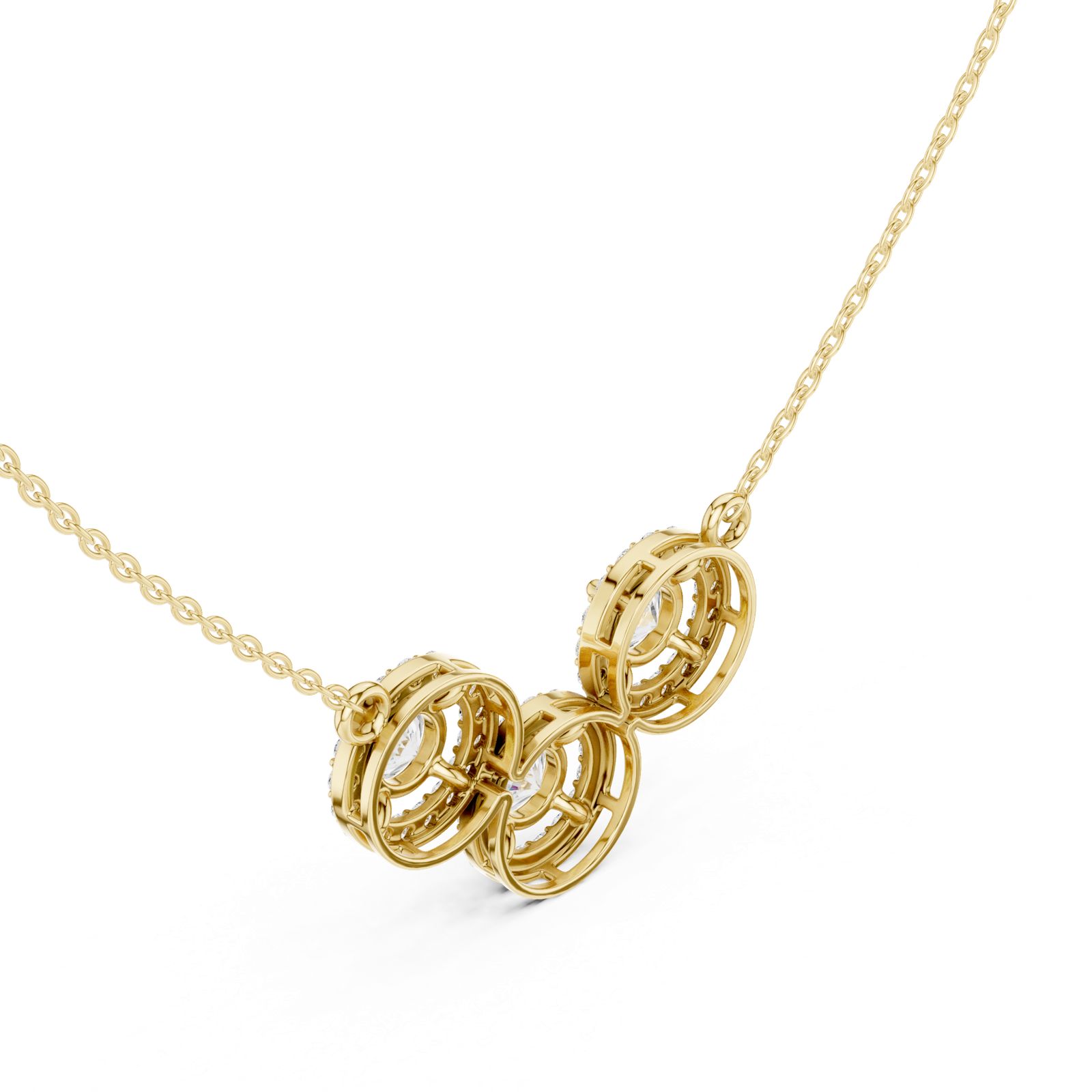 Gold Necklace ALJPD-499, Yellow Gold, view 2