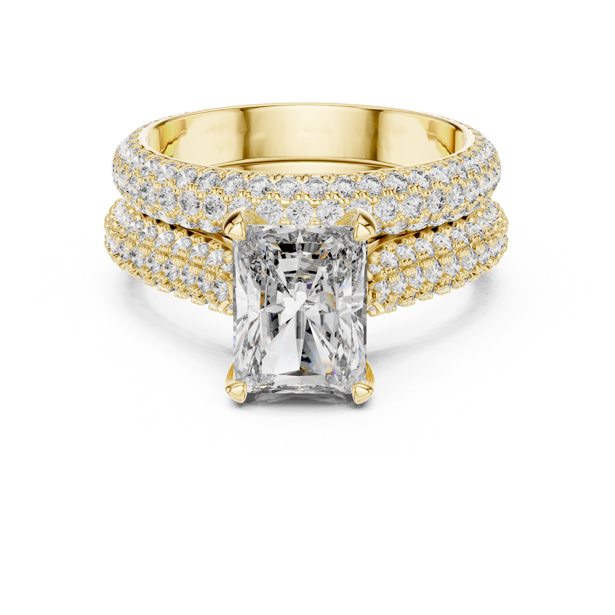 14K Solid Gold Lab Diamond Solitaire Ring, Yellow Gold