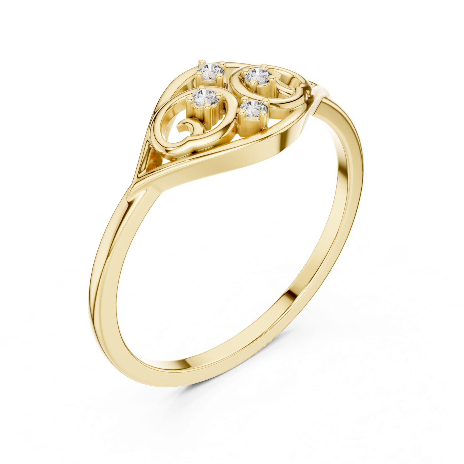 Gold Ring DR-6276, Yellow Gold, view 2