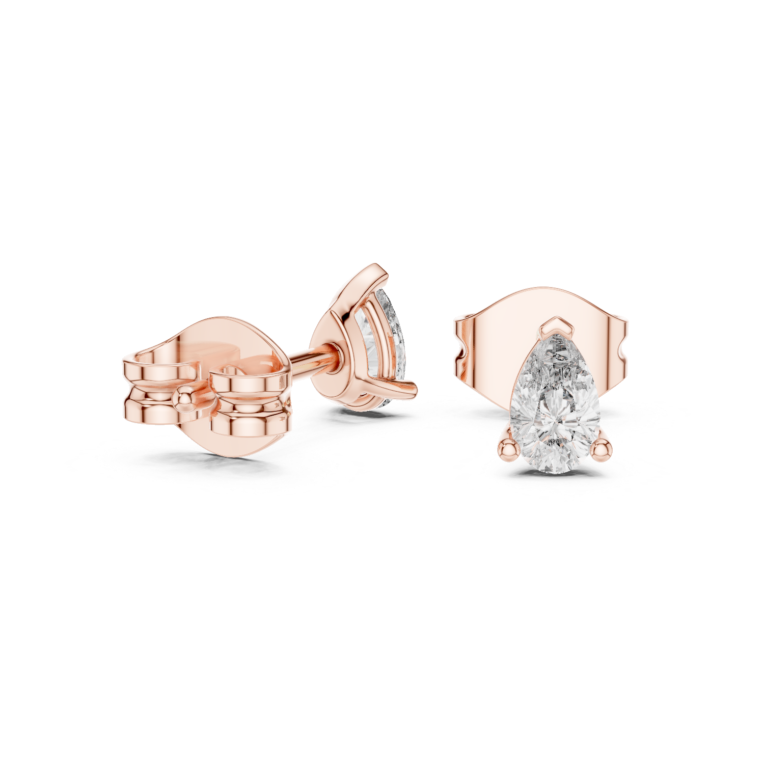Gold Earrings GER-0361, Rose Gold, view 1