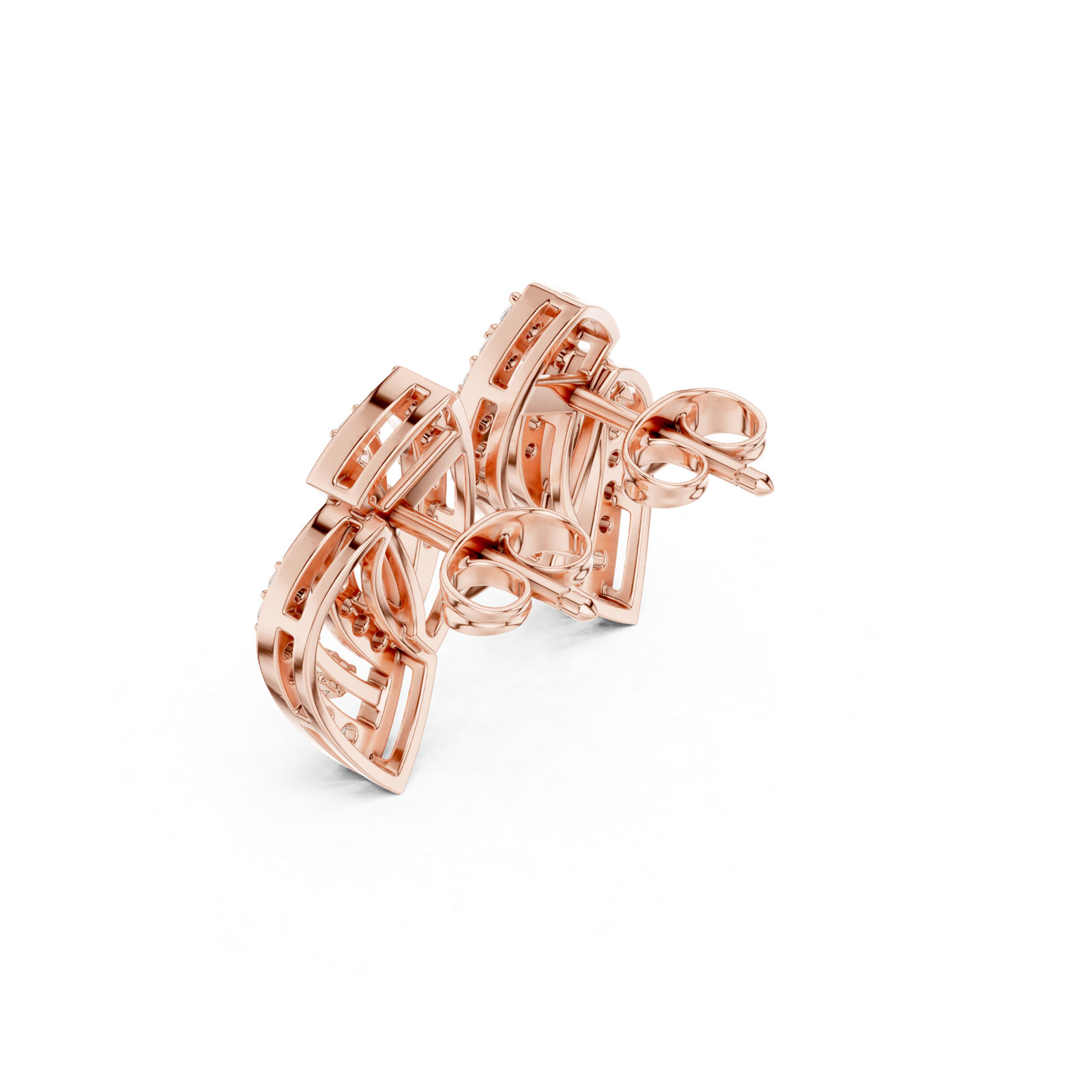 Gold Earrings SBER(27), Rose Gold, view 2