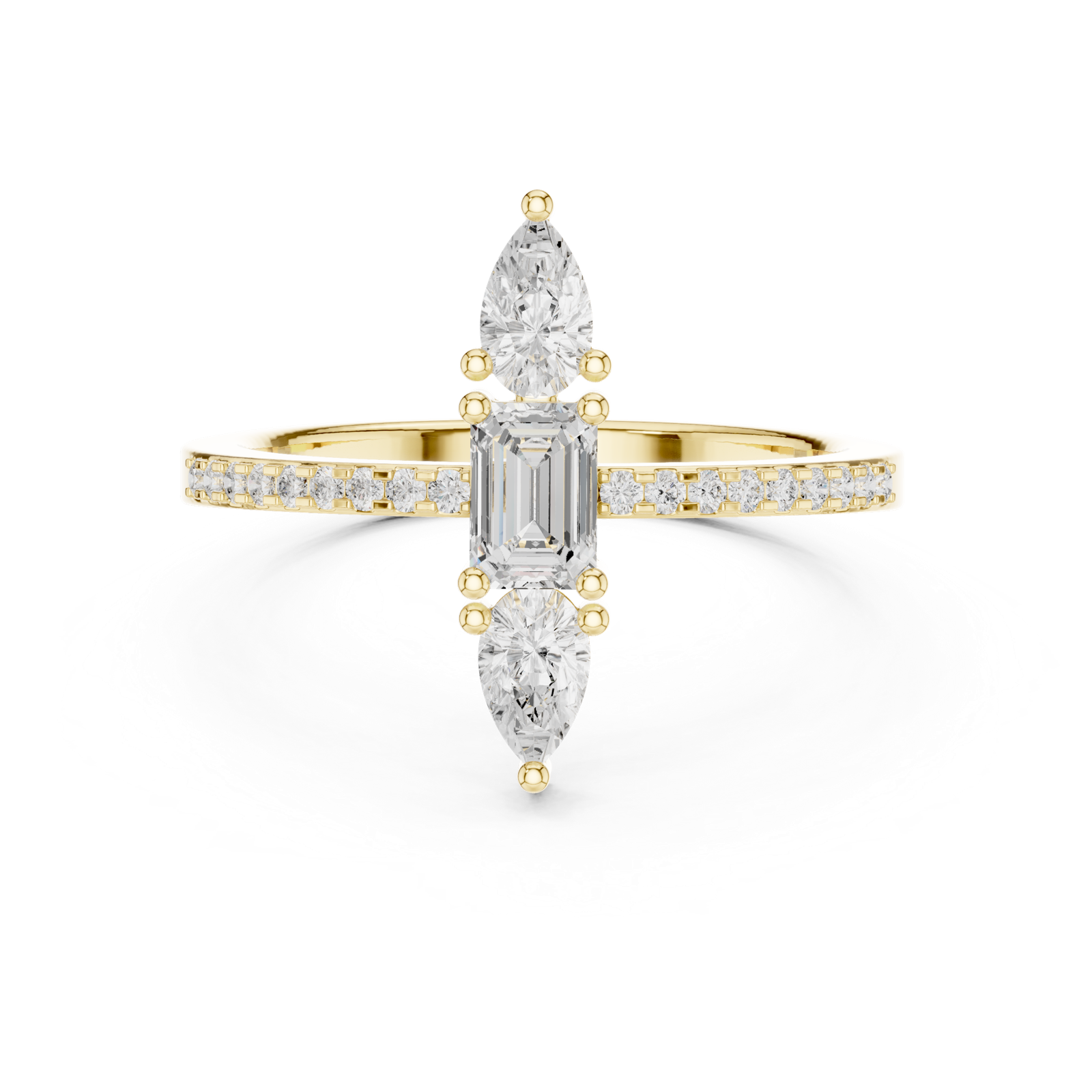 Gold Ring DDLR-529, Yellow Gold, view 4