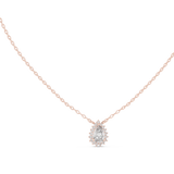 14K Solid Gold Lab Diamond Halo Pendant Necklace, Rose Gold, view 1
