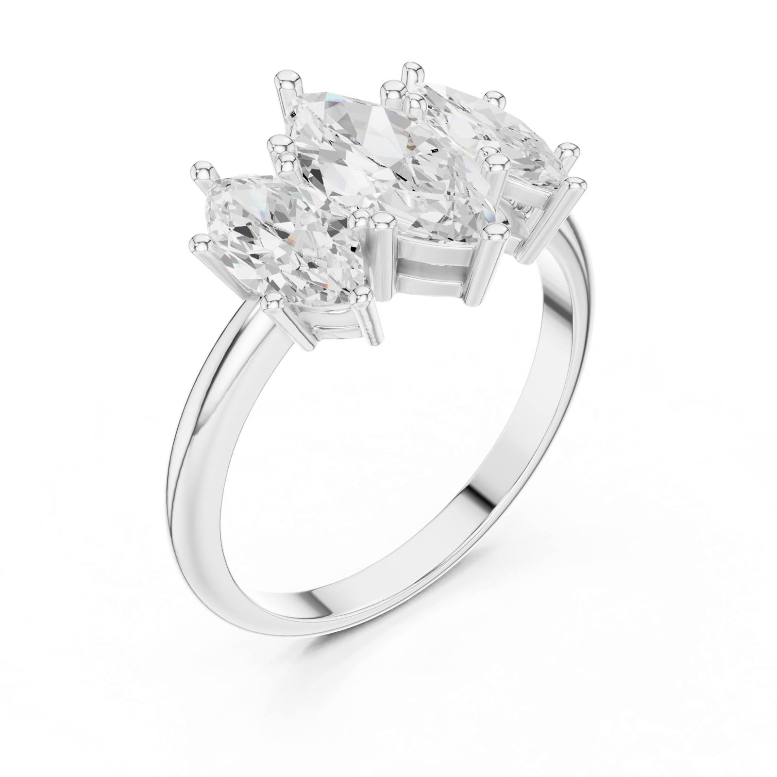 Gold Ring DDLR-1106, White Gold, view 2