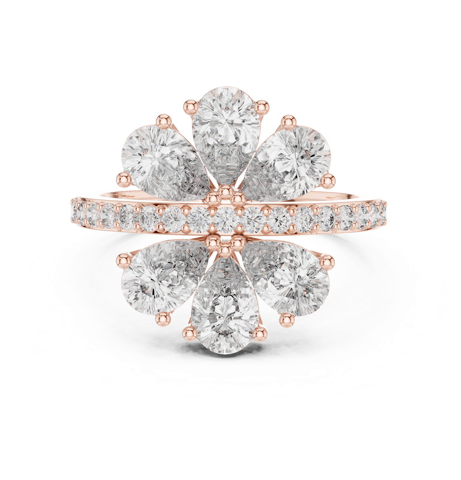 Gold Ring ALR-71, Rose Gold, view 4
