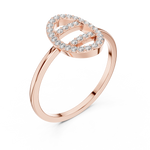 Gold Ring DR-6316, Rose Gold, view 2