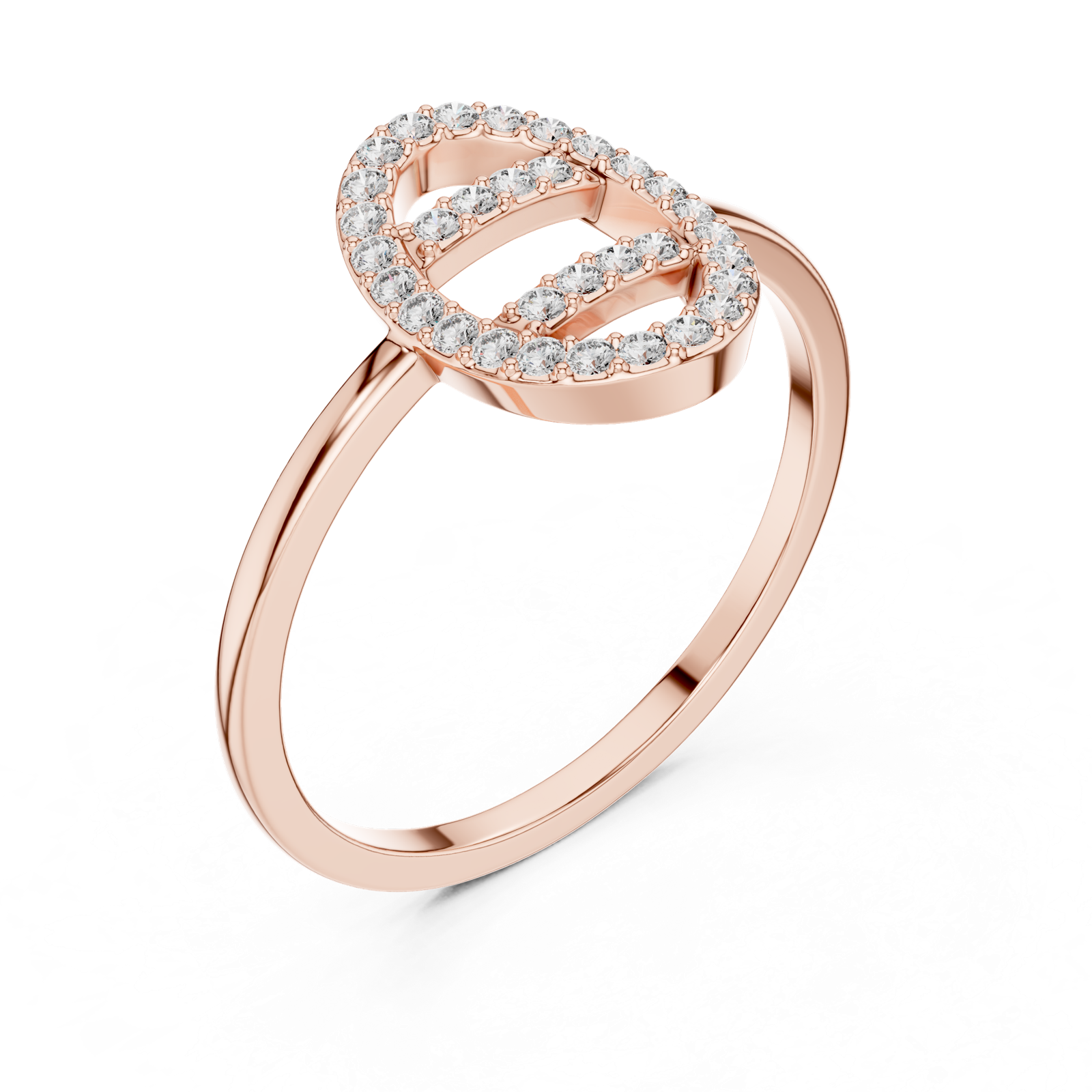 Gold Ring DR-6316, Rose Gold, view 2