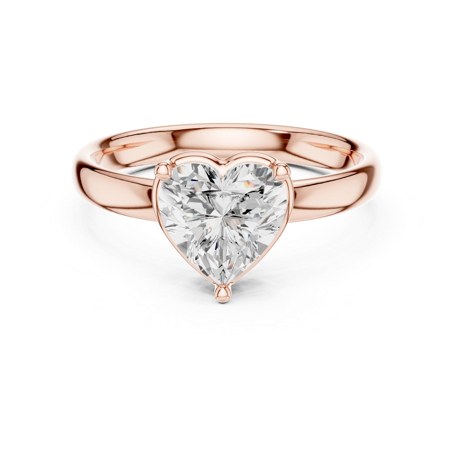 Gold Jewelry L36-10, Heart center stone, Rose Gold, view 4
