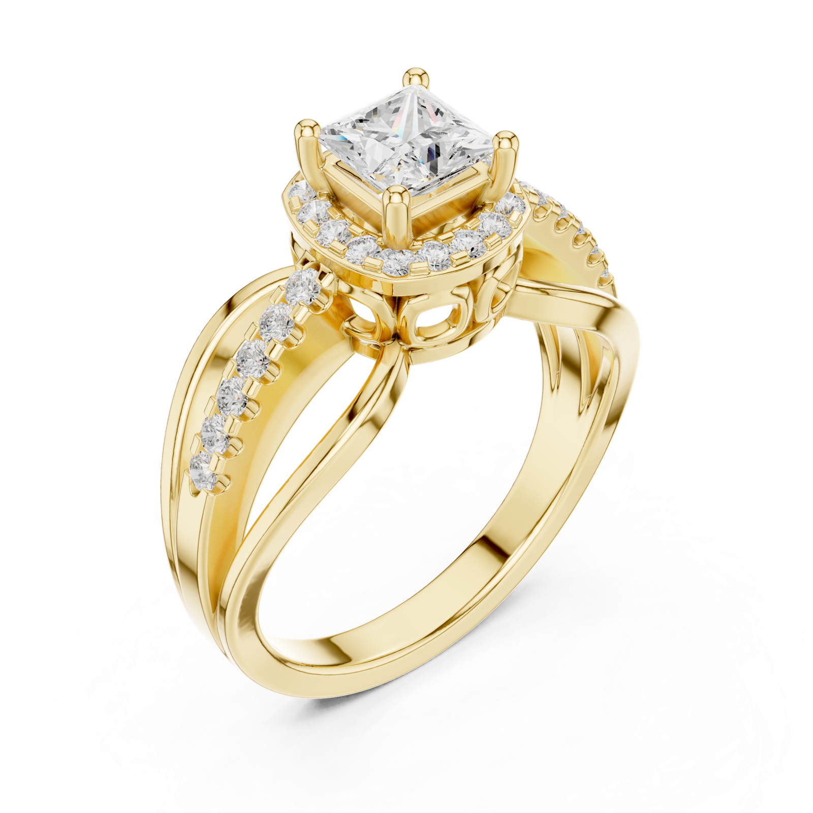 Gold Ring DDLR-486, Yellow Gold, view 2