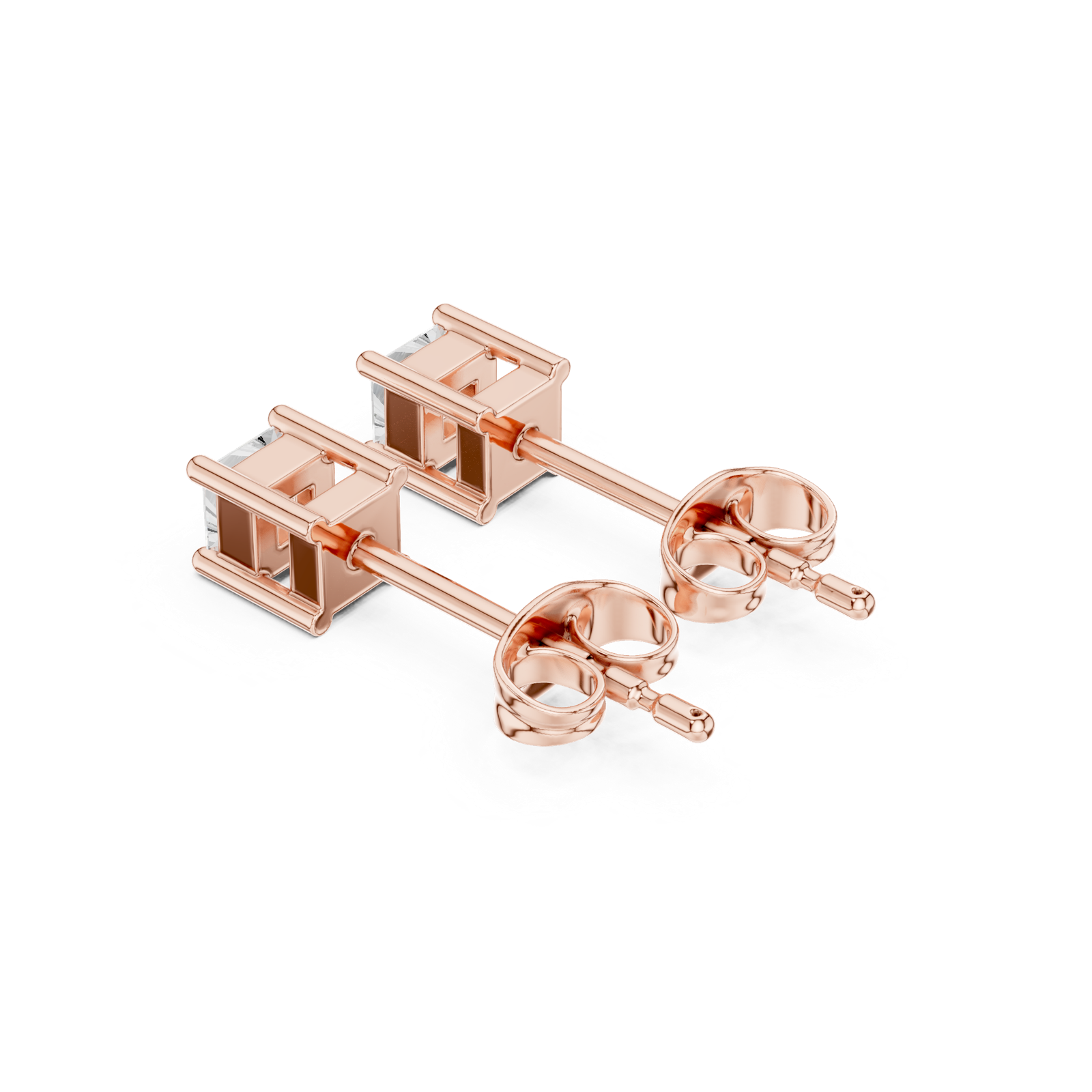 Gold Earrings AOMNP-417, Rose Gold, view 2