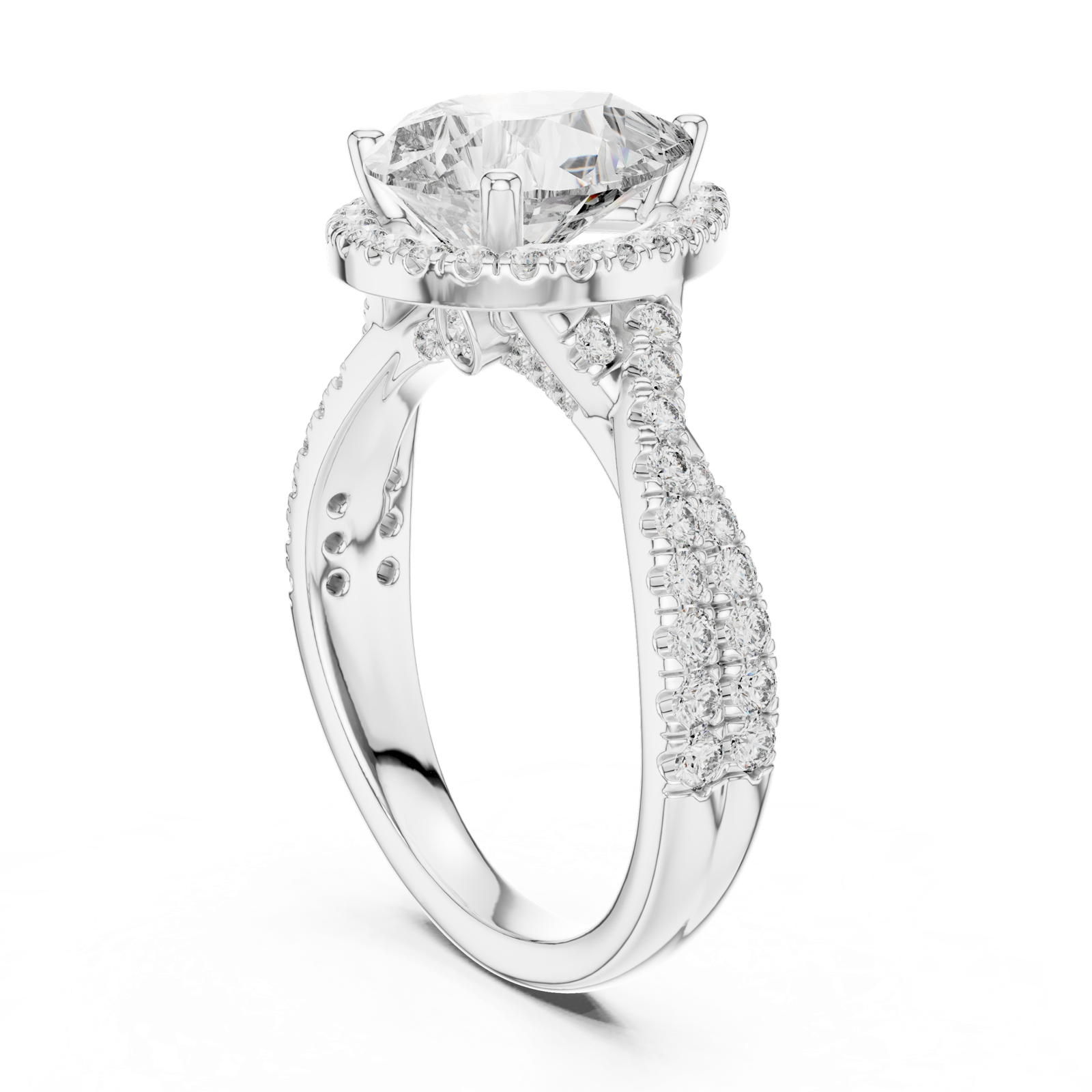 Gold Ring DDLR-173, White Gold, view 1