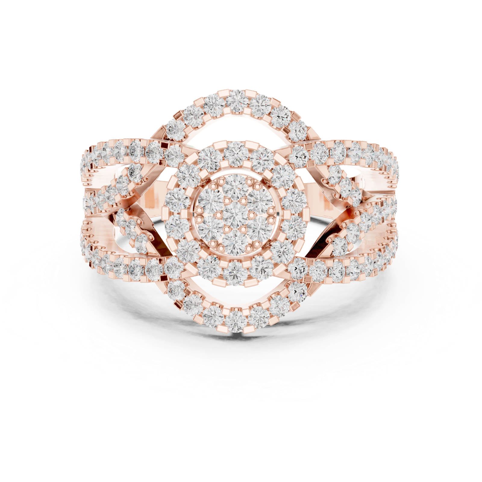 Gold Ring DDLR-458, Rose Gold, view 4