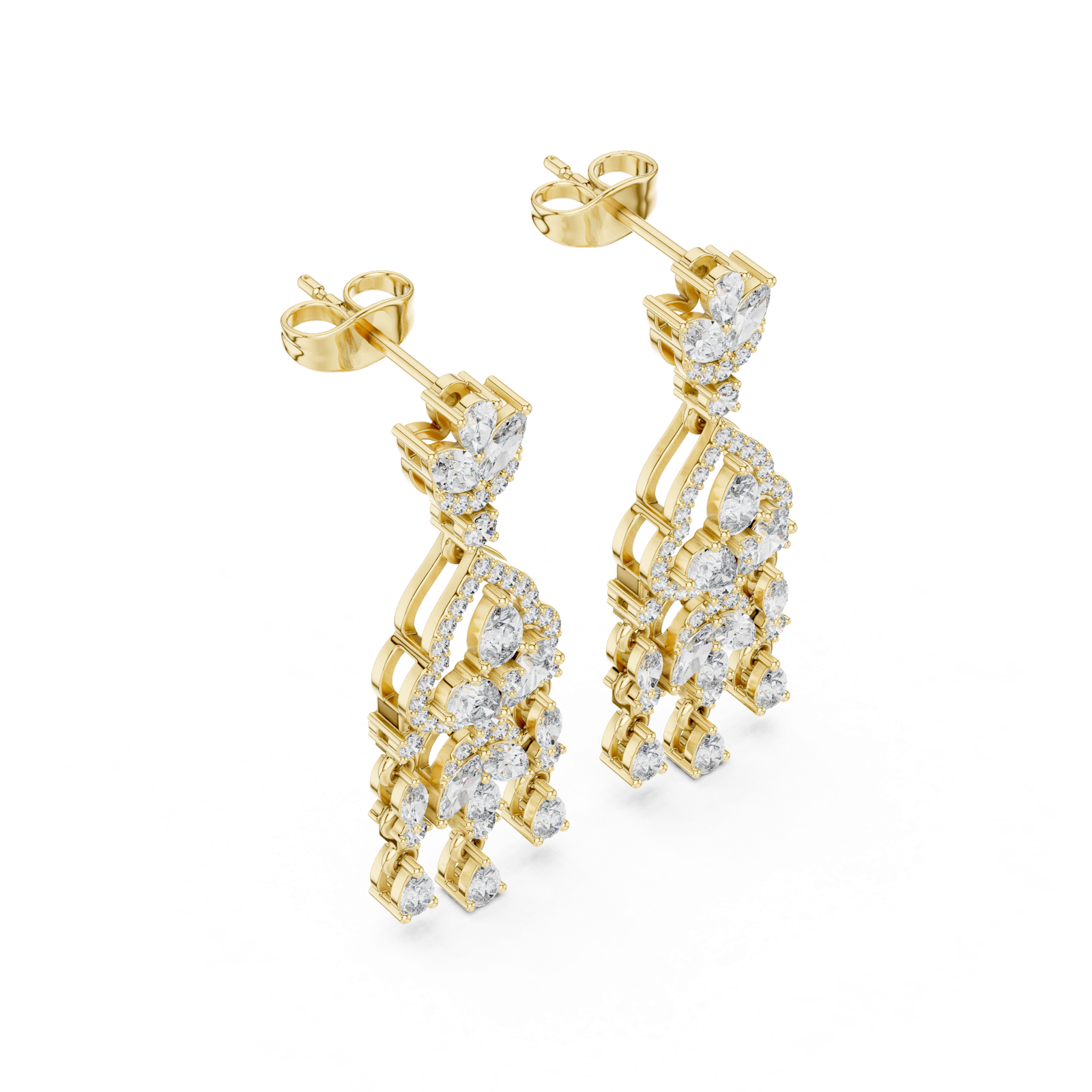 Gold Earrings AER-54, Yellow Gold