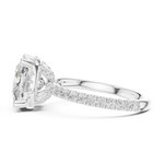 Gold Ring DDLR-172, Cushion center stone, White Gold, view 3