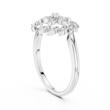 14K Solid Gold Lab Diamond Flower Cluster Ring, White Gold, view 1