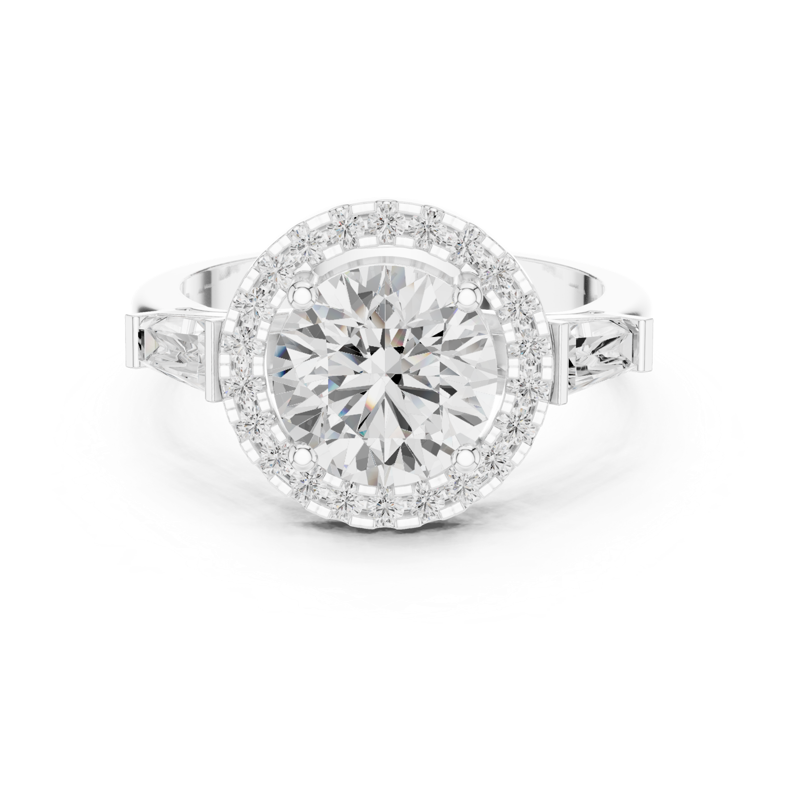 Gold Ring DDLR-342, White Gold, view 4