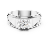 14K Solid Gold Lab Diamond Solitaire Ring, White Gold, view 4