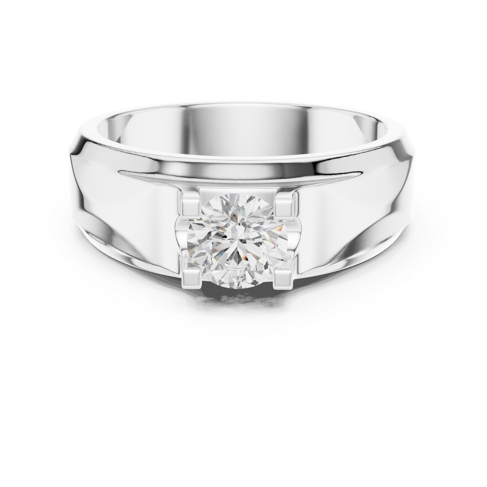14K Solid Gold Lab Diamond Solitaire Ring, White Gold, view 4