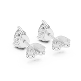 14K Solid Gold Lab Diamond Stud Earrings, White Gold, view 3