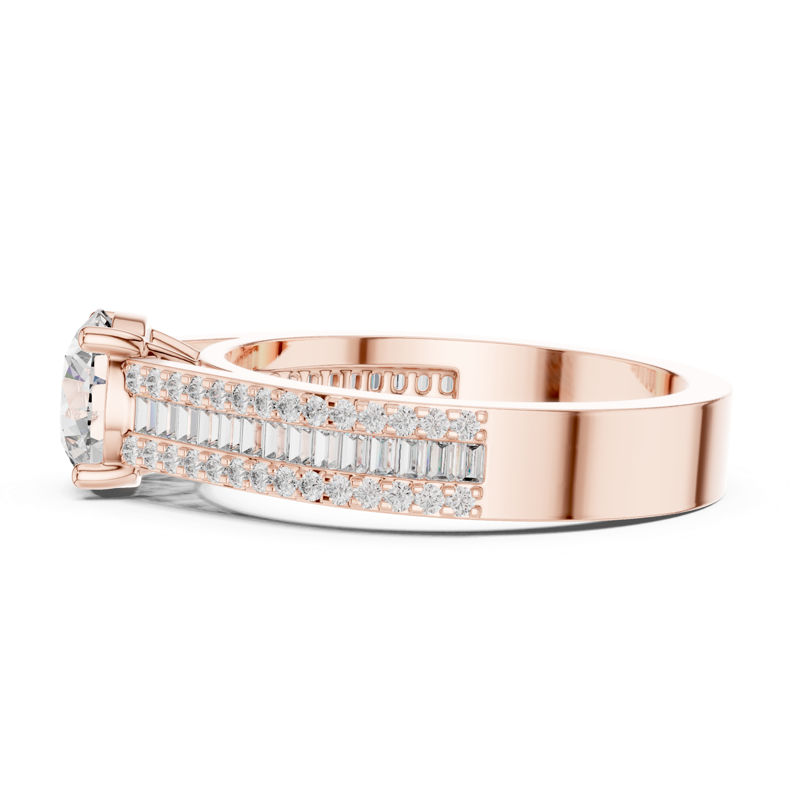 Gold Ring DDLR-191, Rose Gold, view 3
