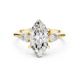 Gold Jewelry L35-66, Marquise center stone, Yellow Gold, view 4