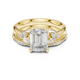 Gold Ring DDLR-299, Emerald center stone, Yellow Gold, view 4