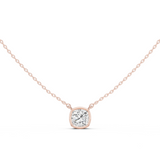 Gold Jewelry, Cushion center stone, Rose Gold