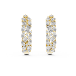 14K Solid Gold Lab Diamond Huggie Earrings, Yellow Gold