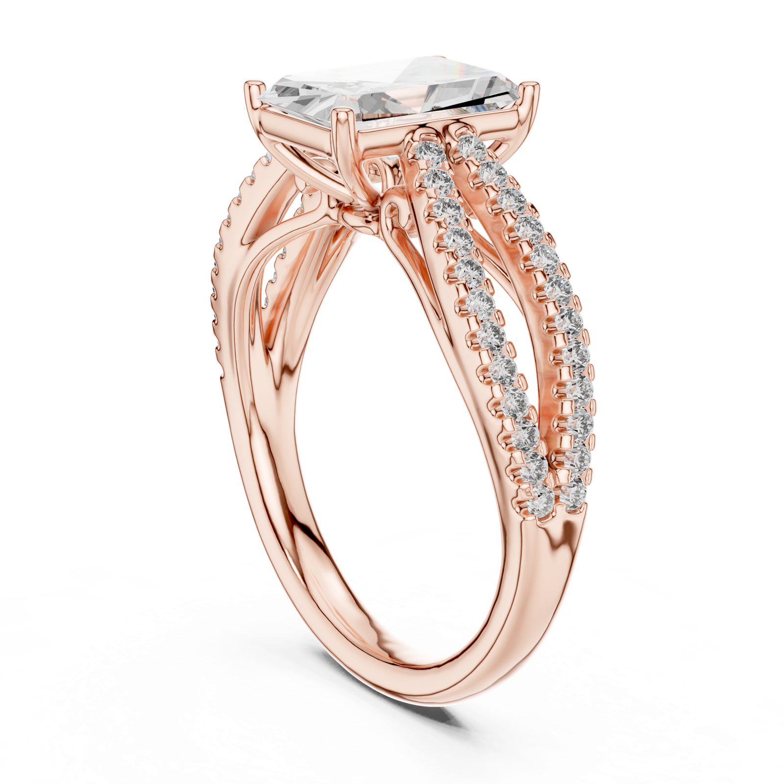 Gold Ring L03-704, Rose Gold, view 1