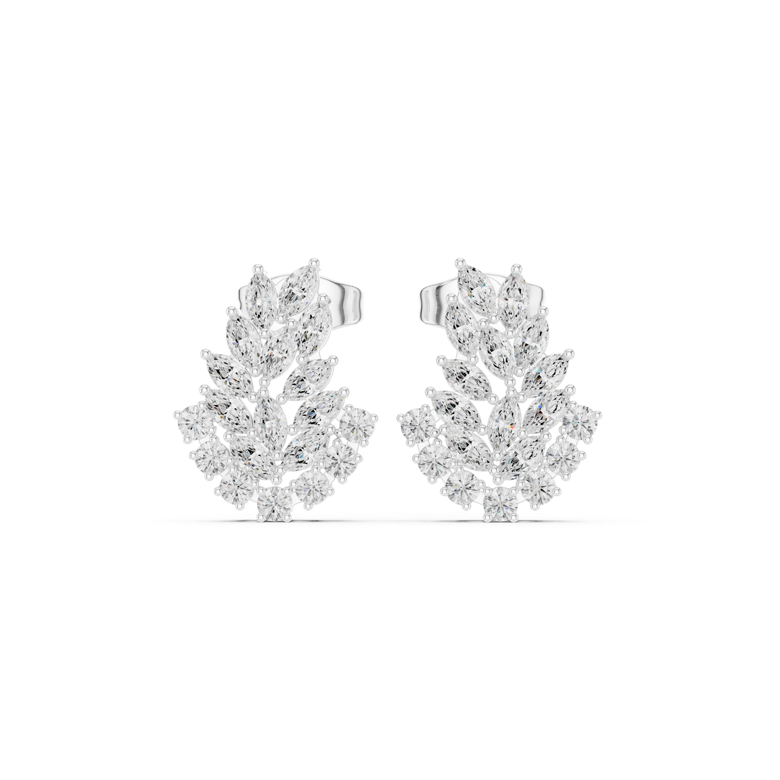 Gold Earrings AGDER-419, White Gold