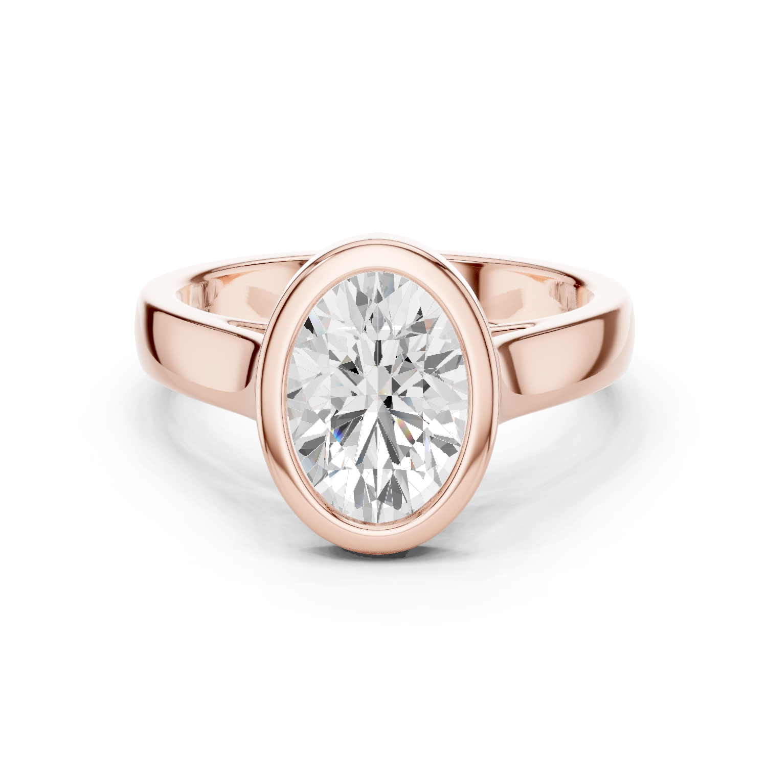 Gold Jewelry L36-3, Oval center stone, Rose Gold