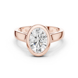 Gold Jewelry L36-3, Oval center stone, Rose Gold