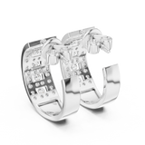 Gold Earrings L03-2, White Gold, view 3